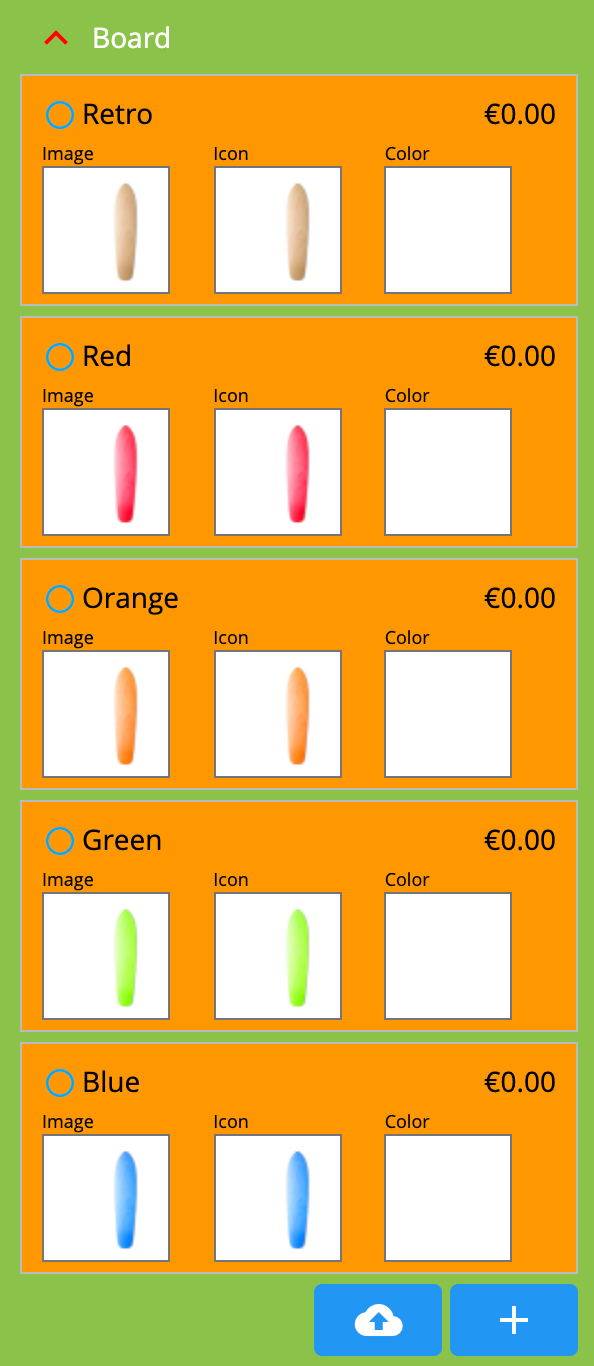 Board options designer