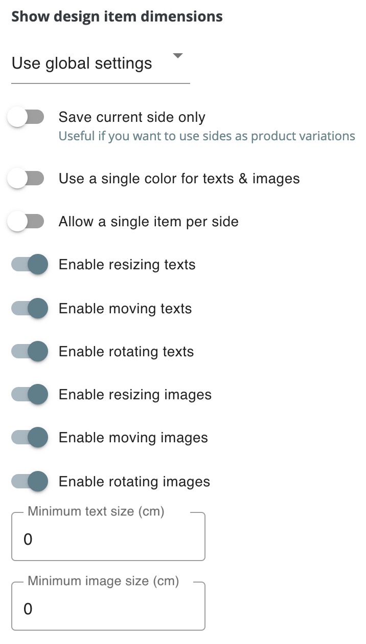 Design options