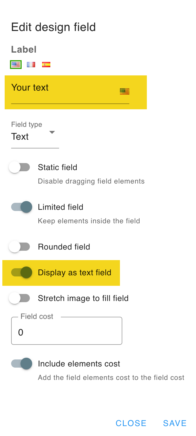 Edit text field