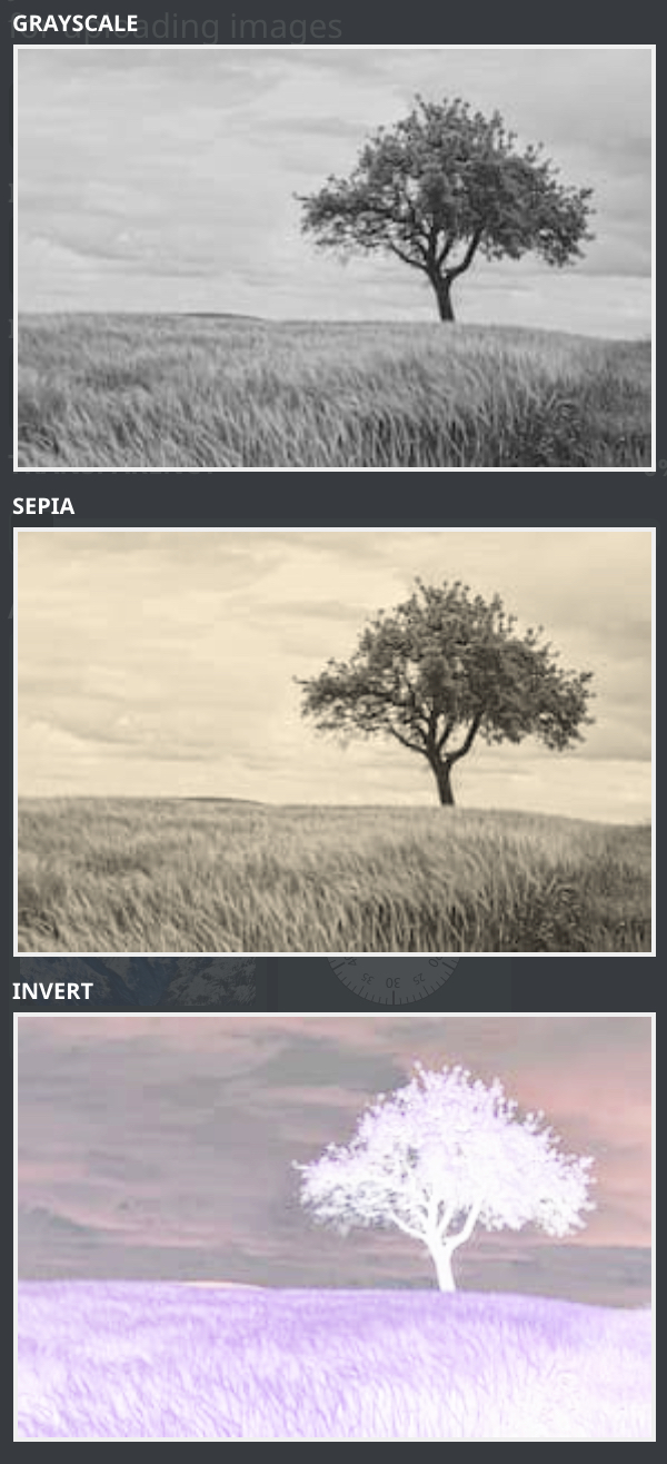 Image filters list