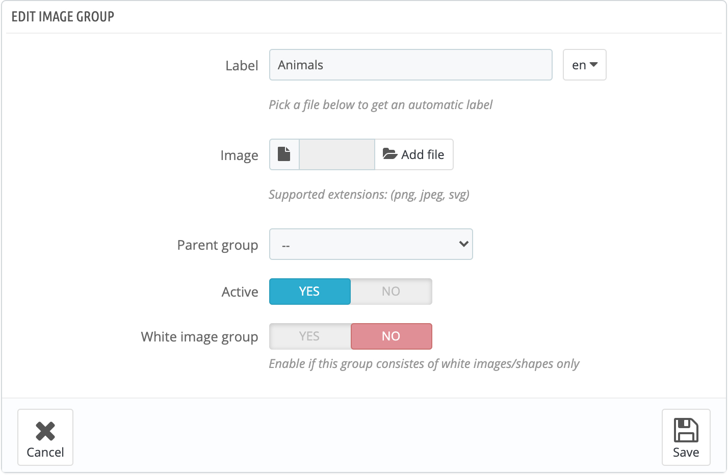 Image group edit