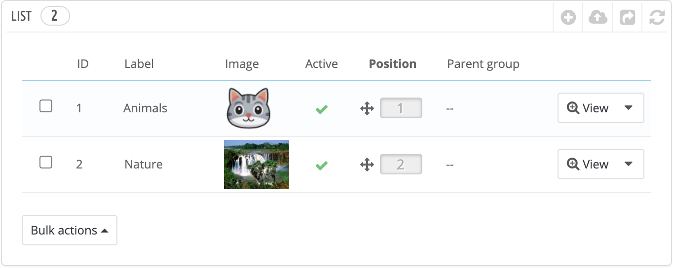 Image groups