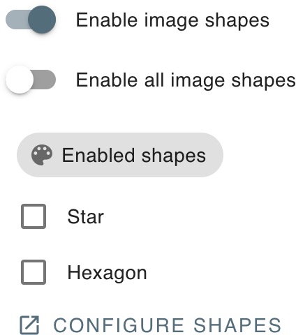 Image shapes options
