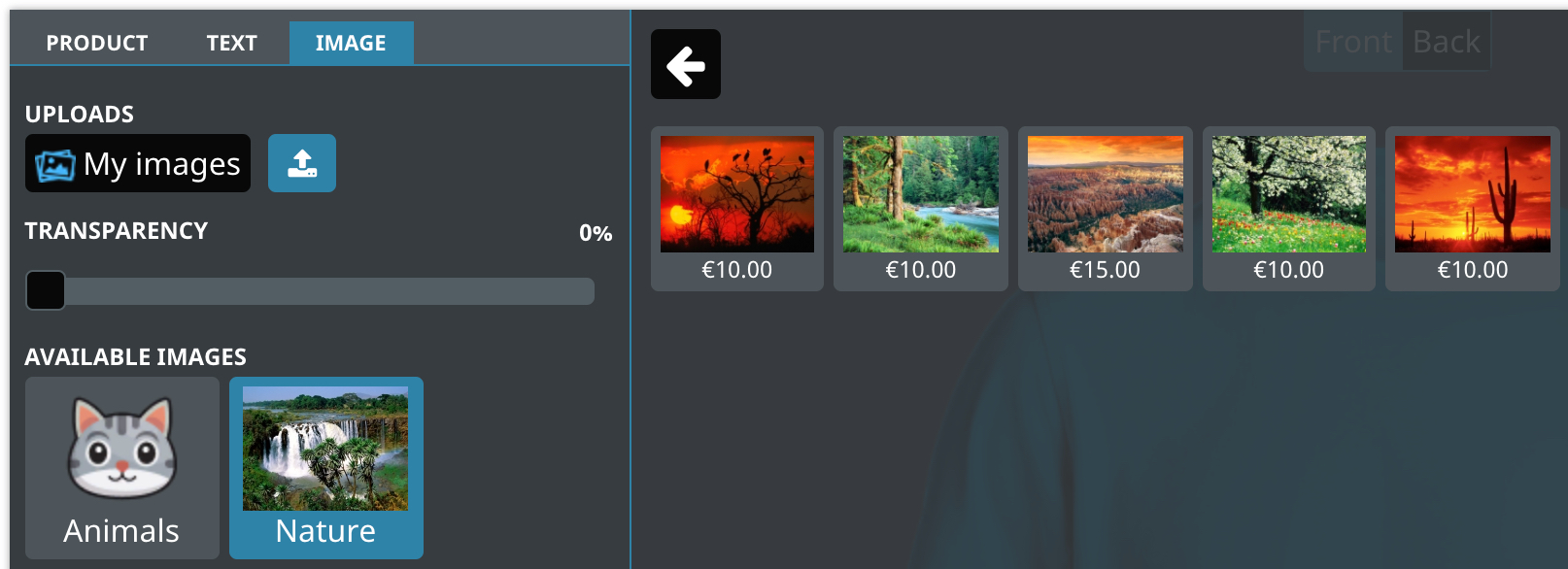 Images display