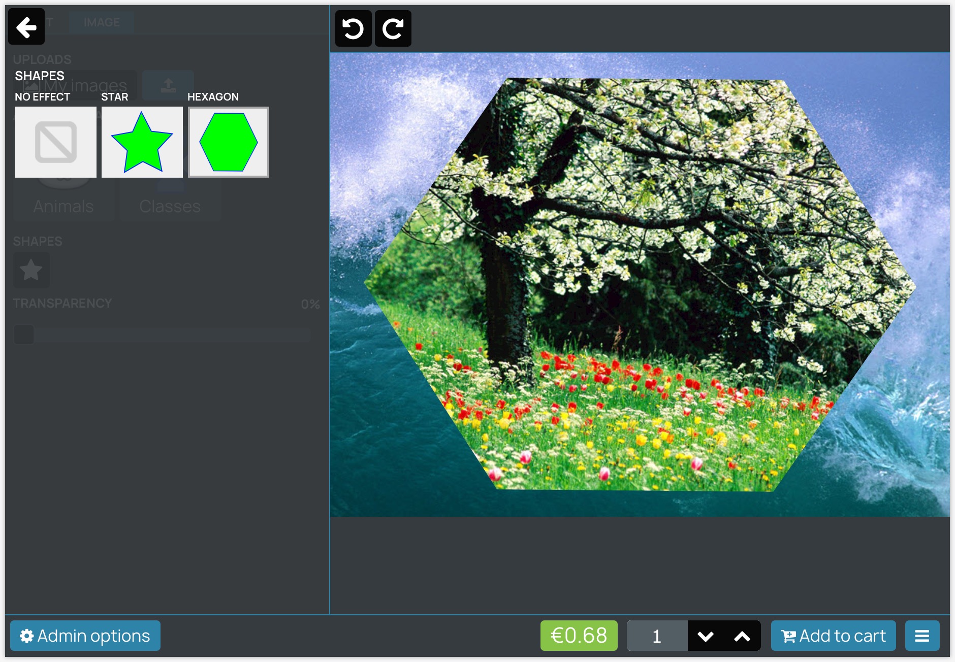 Images shapes display