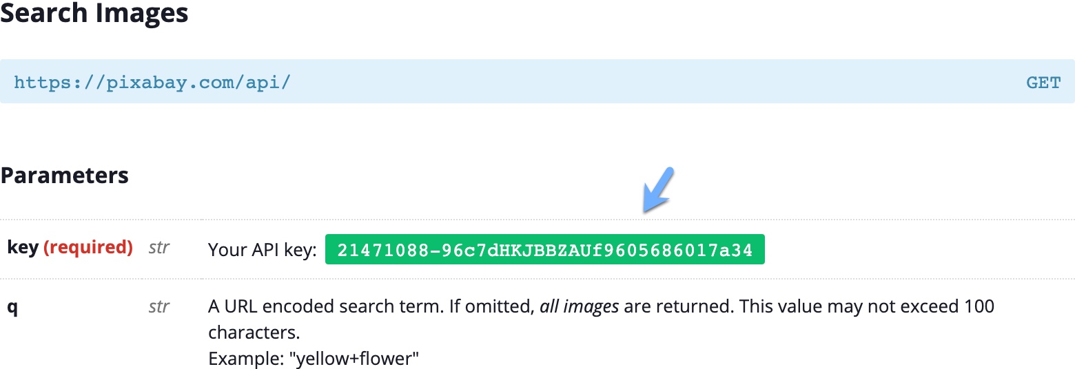 Pixabay key