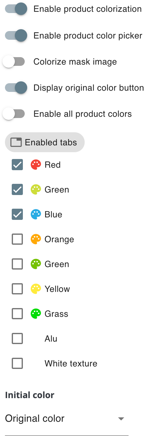 Product colors