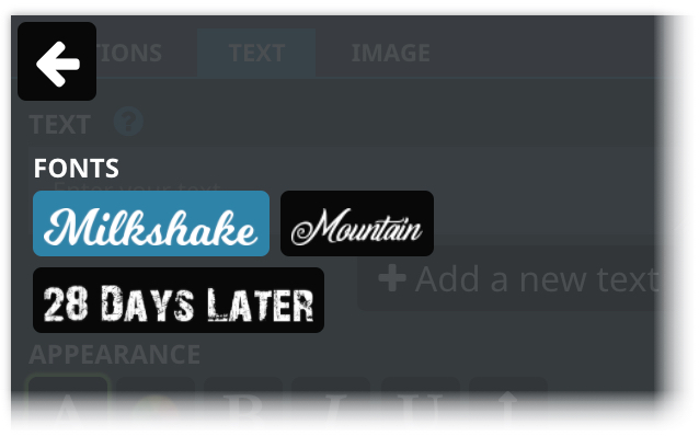 Product fonts display