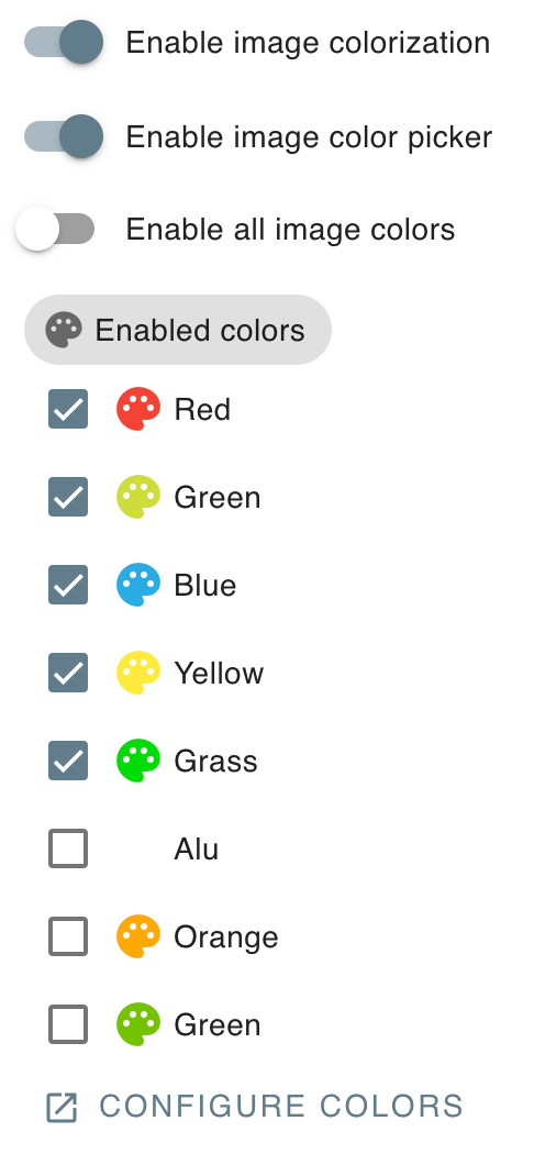 Product image colors