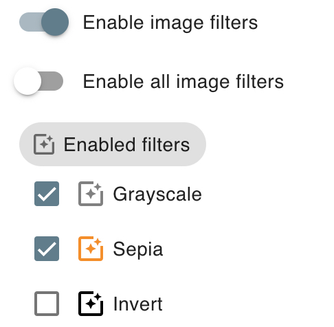 Product image filters
