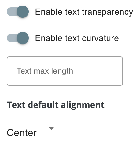 Text options