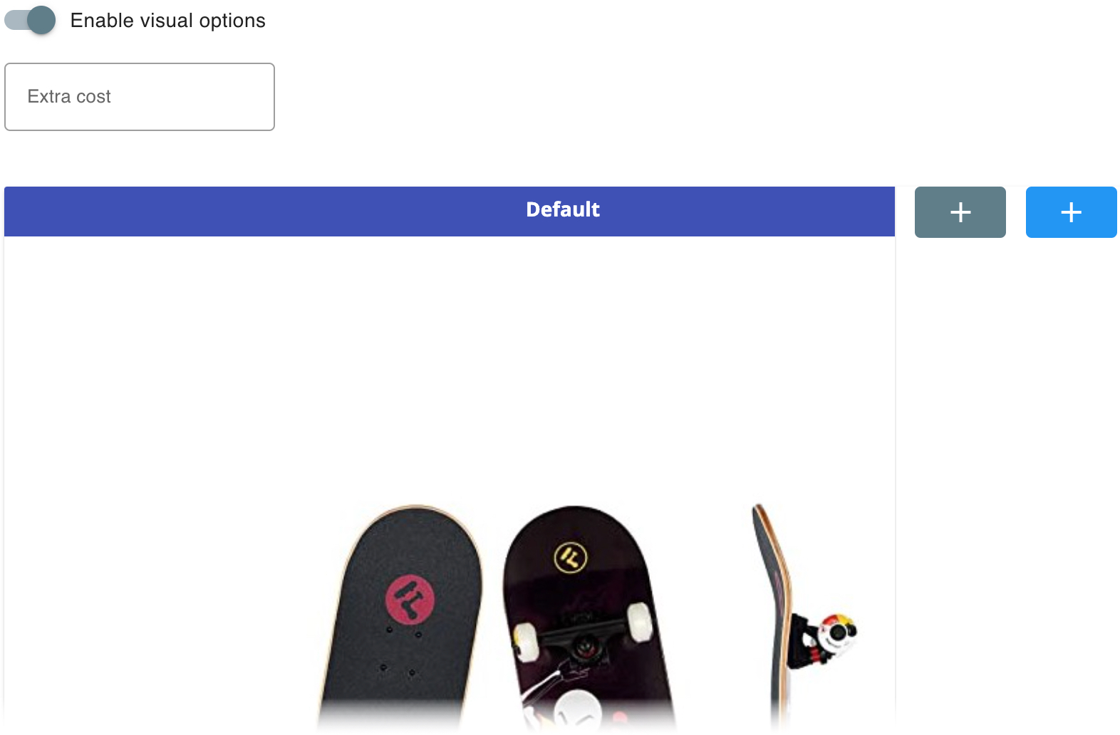 Visual options enable