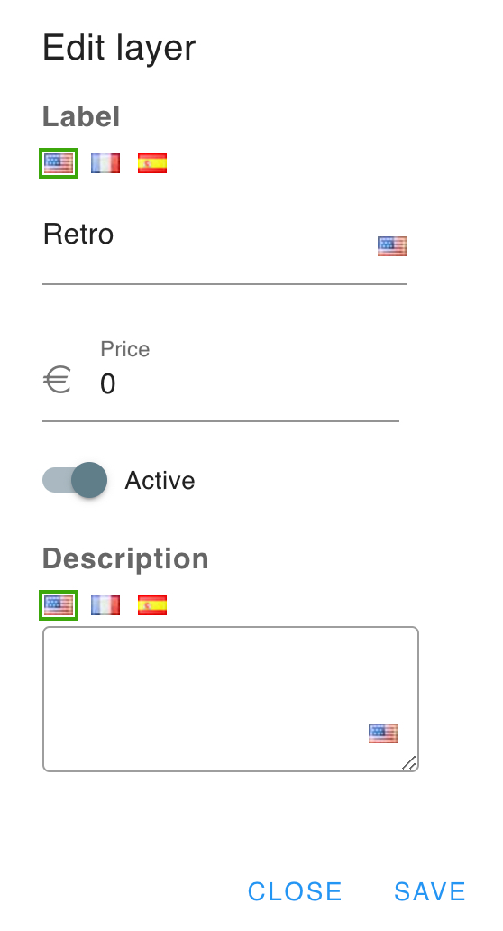 Option modal