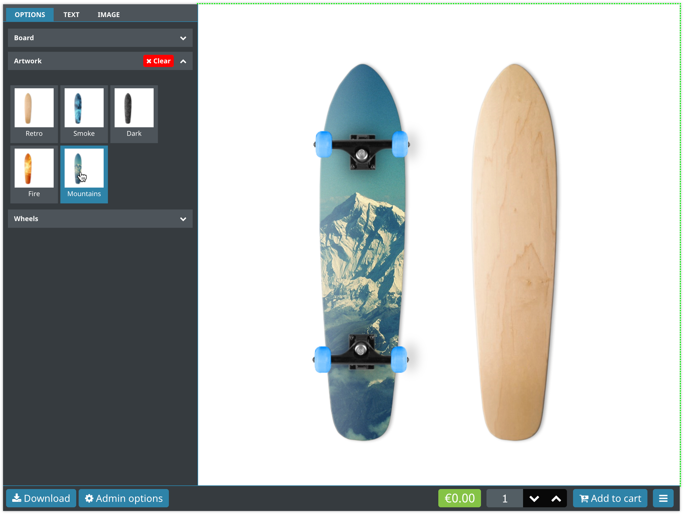 Visual options display 2